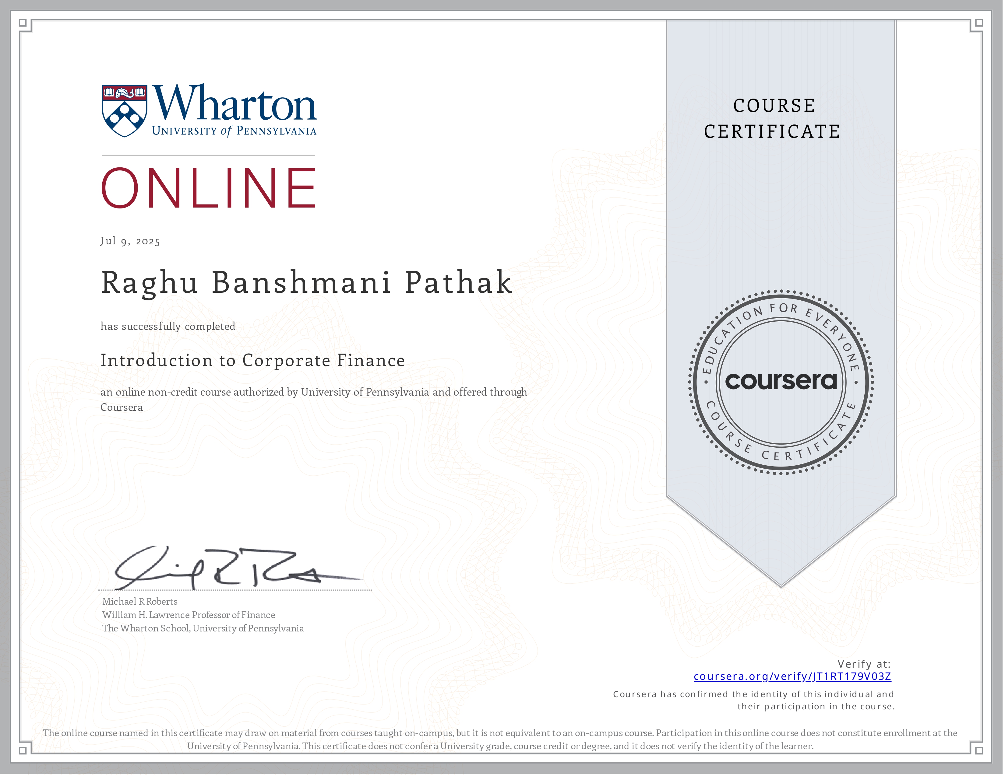 Certificate 