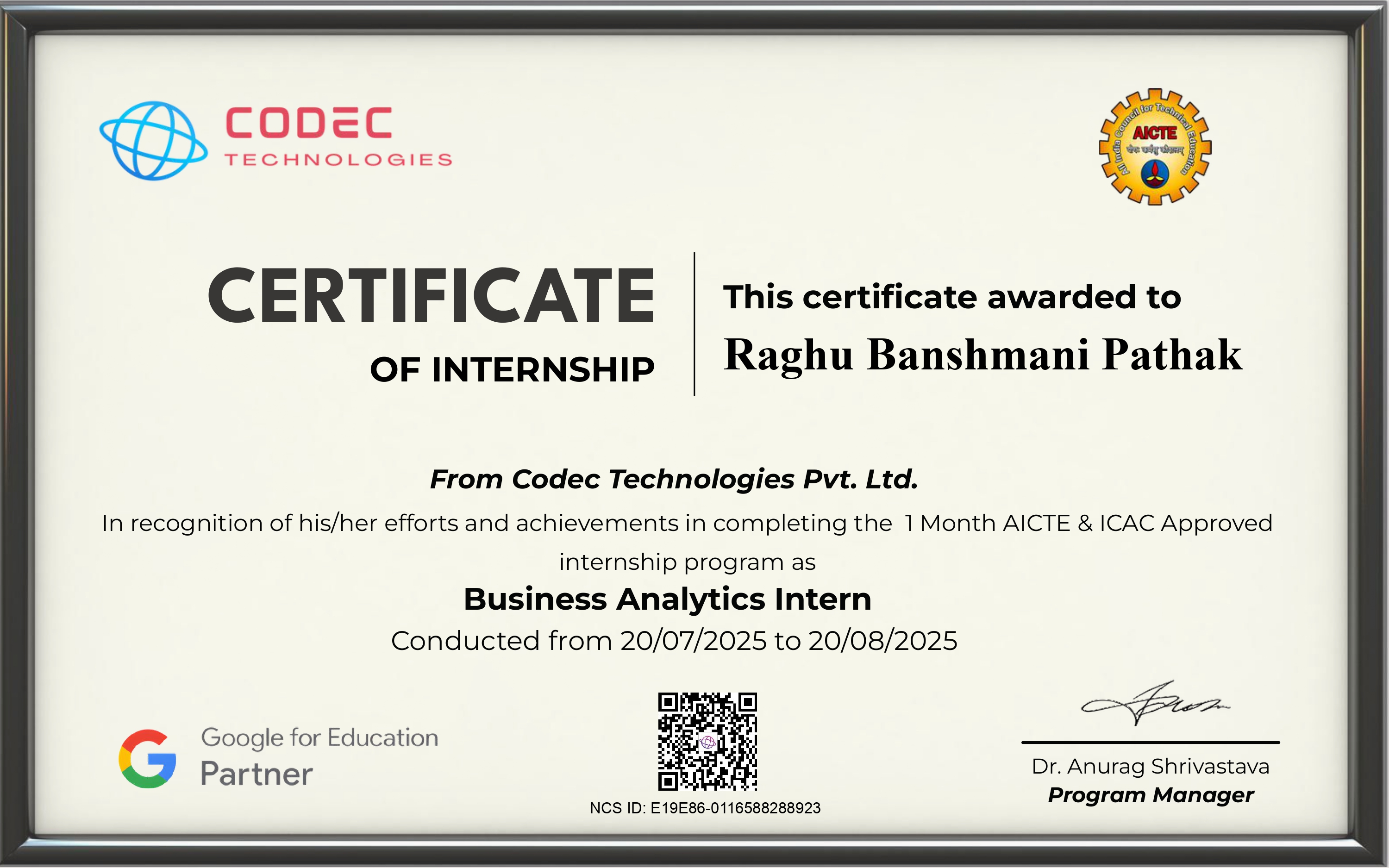Certificate 
